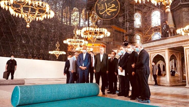 Ayasofya Camii’nin halıların rengi konusunda son kararı Cumhurbaşkanı Erdoğan verdi
