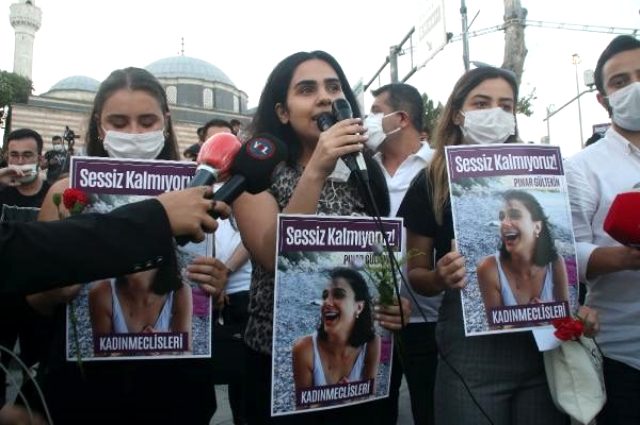 Beşiktaş ve Kadıköy'de Pınar Gültekin eylemi! Ünlü isimler de destek verdi