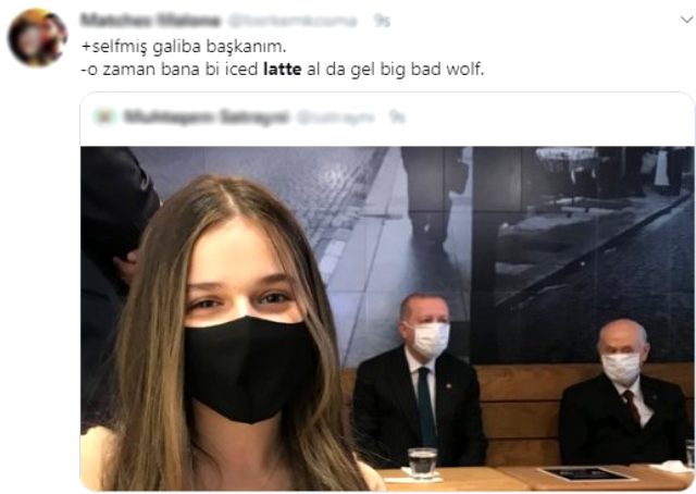 Genç kızın, Erdoğan ve Bahçeli ile çektiği selfie sosyal medyada gündem oldu
