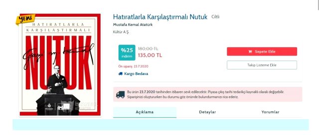 İBB, vatandaşlara 135 liradan 'Nutuk' satmaya başladı