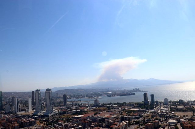 İzmir'de büyük orman yangını! Dumanlar şehirden görüyor
