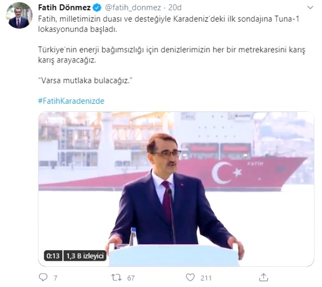 Son Dakika: Fatih Sondaj Gemisi, Karadeniz'deki ilk sondajına başladı