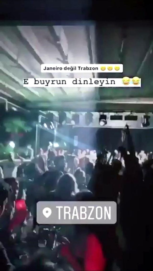 Trabzon'da vakalar artarken eğlence mekanında düzenlenen partide koronavirüs hiçe sayıldı