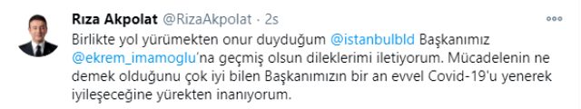 Beşiktaş Belediye Başkanı Rıza Akpolat koronavirüse yakalandı