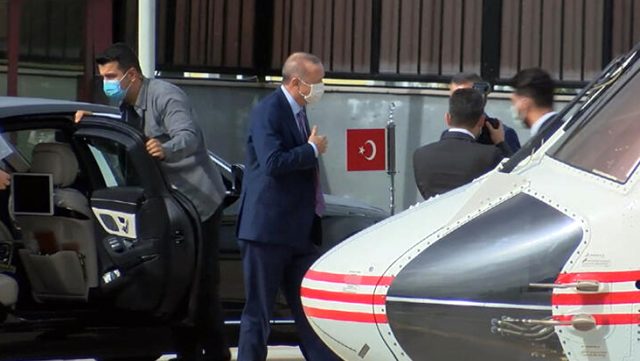 Cumhurbaşkanı Erdoğan, yeni gaz müjdesini vermek için helikopterle Zonguldak'a hareket etti
