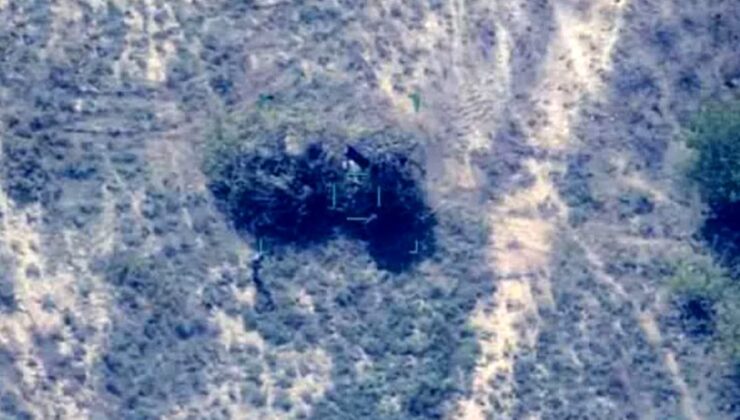Ermenistan ordusunun ağaçlarla gizlemeye çalıştığı zırhlı araç SİHA’lardan kurtulamadı