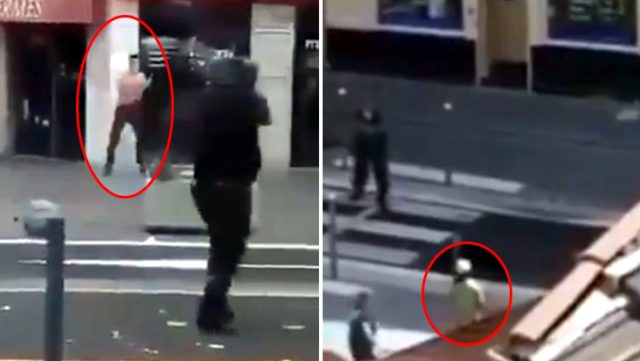 Fransa'daki bıçaklı saldırganların etkisiz hale getirildiği görüntüler ortaya çıktı