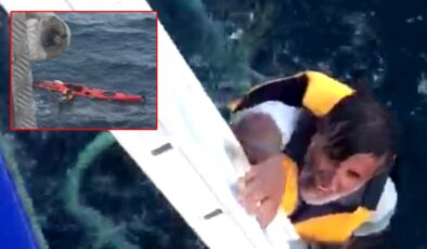 Marmara Denizi’nde kanodan düşerek mahsur kalan kişiyi İDO kaptanı kurtardı