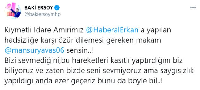 MHP'li Ersoy'dan Ankara Büyükşehir Belediye Başkanı Mansur Yavaş'a: Saygısızlık yapıldığı anda ezer geçeriz