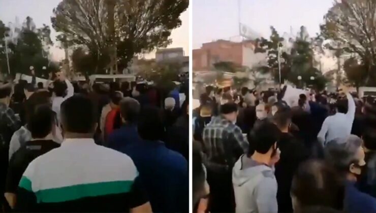Tebriz’de halk, İran’ın Ermenistan’a desteğini protesto ediyor