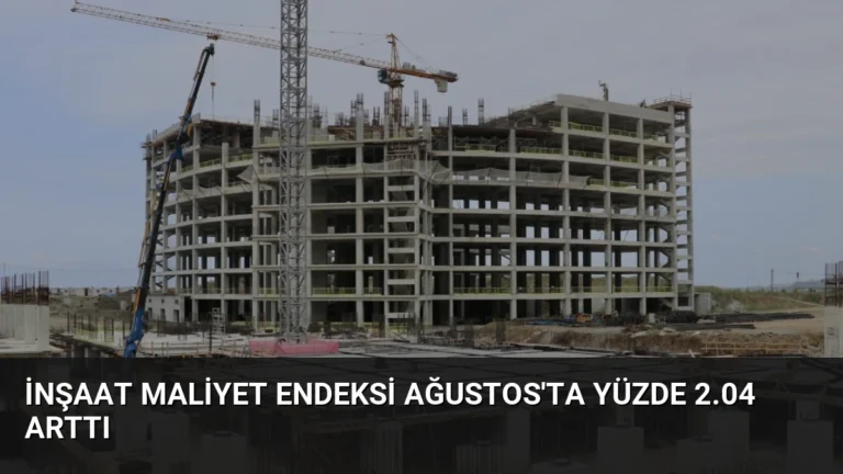 İnşaat Maliyet Endeksi Ağustos’ta Yüzde 2.04 Arttı