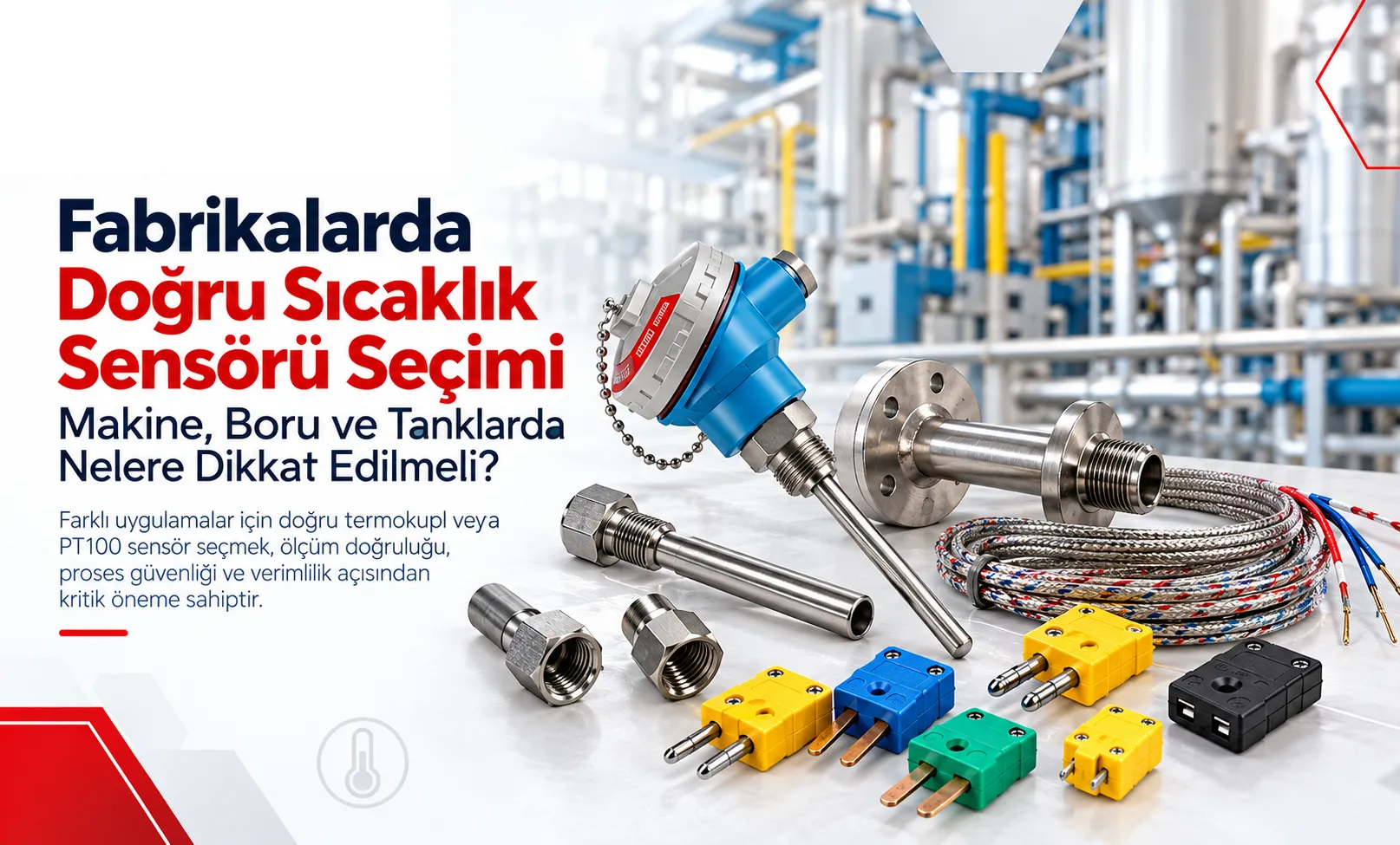 Fabrikalarda Doğru Sıcaklık Sensörü Seçimi: Makine, Boru ve Tanklarda Nelere Dikkat Edilmeli?